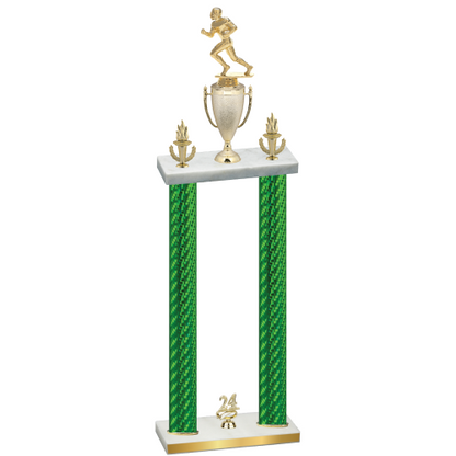 Double Green Carbon Fiber Year Football Trophy