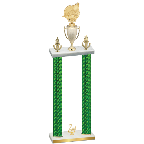 Double Green Carbon Fiber Second Place Swimming Trophy