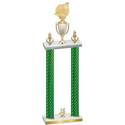 Double Green Carbon Fiber Year Swimming Trophy