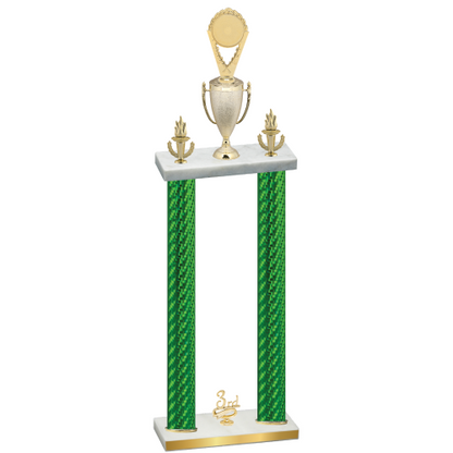 Double Green Carbon Fiber Third Place Insert Trophy