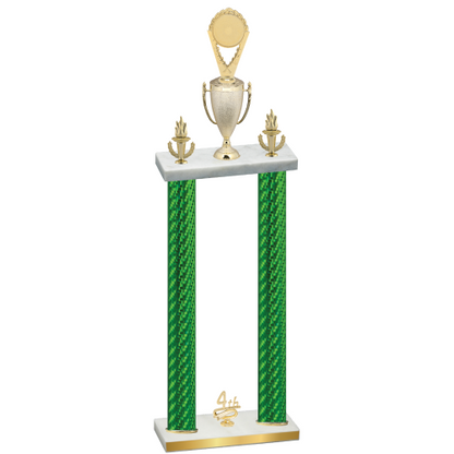 Double Green Carbon Fiber Fourth Place Insert Trophy