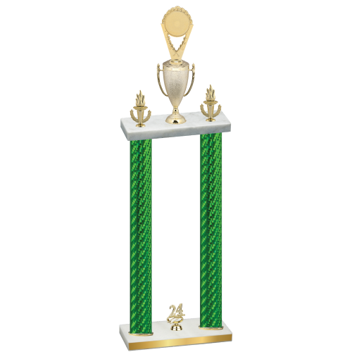 Double Green Carbon Fiber Year Insert Trophy