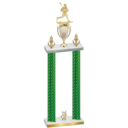 Double Green Carbon Fiber Year Lacrosse Trophy