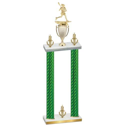 Double Green Carbon Fiber Victory Lacrosse Trophy