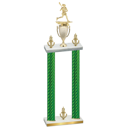 Double Green Carbon Fiber Victory Lacrosse Trophy