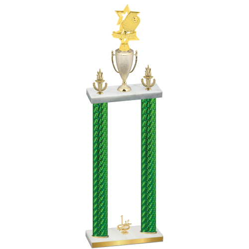 Double Green Carbon Fiber First Place Pickleball Trophy