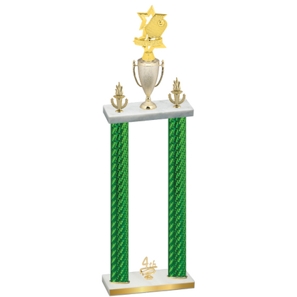 Double Green Carbon Fiber Fourth Place Pickleball Trophy
