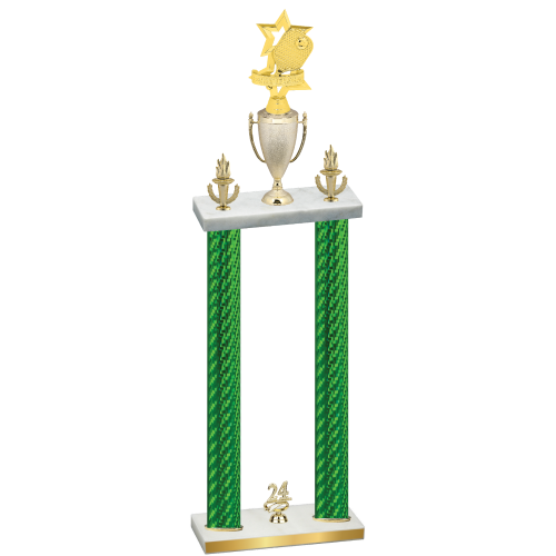 Double Green Carbon Fiber Year Pickleball Trophy
