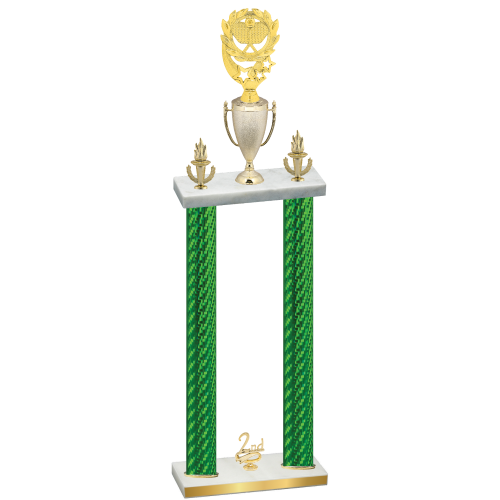 Double Green Carbon Fiber Second Place Pickleball Trophy