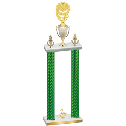 Double Green Carbon Fiber Second Place Pickleball Trophy