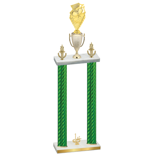 Double Green Carbon Fiber First Place Pickleball Trophy