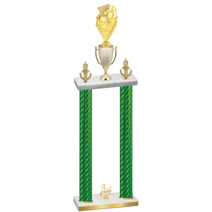 Double Green Carbon Fiber Third Place Pickleball Trophy