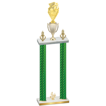 Double Green Carbon Fiber Fourth Place Pickleball Trophy