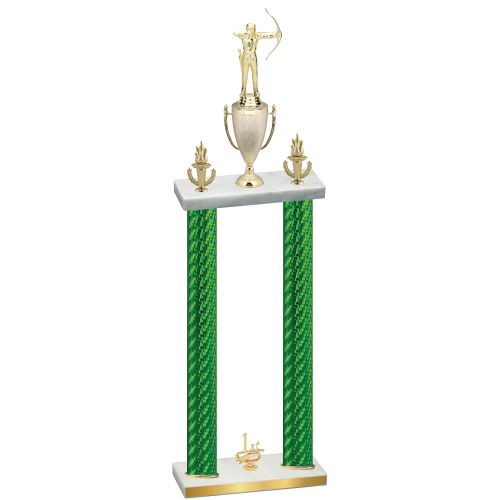 Double Green Carbon Fiber First Place Archery Trophy