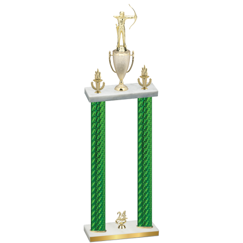 Double Green Carbon Fiber Year Archery Trophy