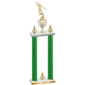 Double Green Carbon Fiber Victory Basketball Trophy
