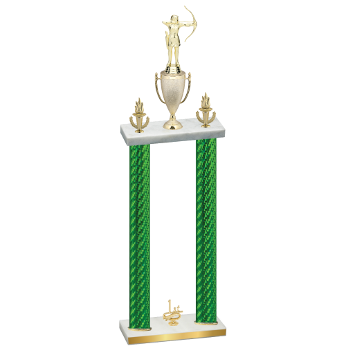 Double Green Carbon Fiber First Place Archery Trophy