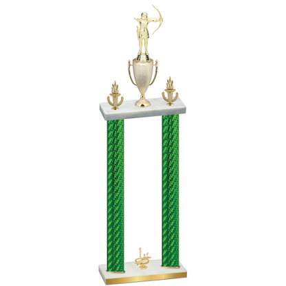 Double Green Carbon Fiber First Place Archery Trophy