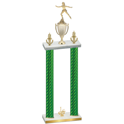 Double Green Carbon Fiber First Place Skater Trophy