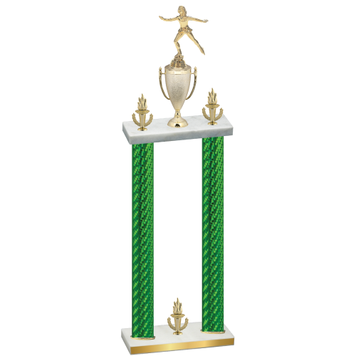 Double Green Carbon Fiber Victory Skater Trophy