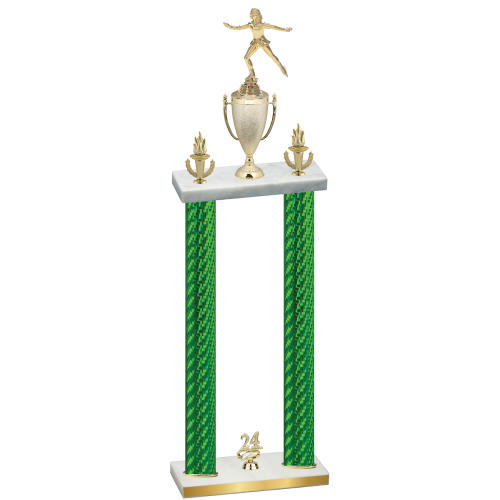 Double Green Carbon Fiber Year Skater Trophy