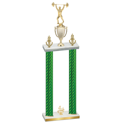 Double Green Carbon Fiber Fourth Place Weights Trophy