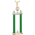 Double Green Carbon Fiber Year Weights Trophy