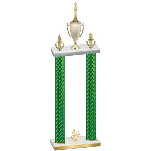Double Green Carbon Fiber Fourth Place Chess Trophy