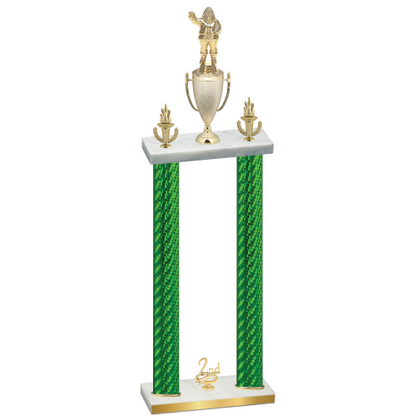 Double Green Carbon Fiber Second Place Holiday Trophy