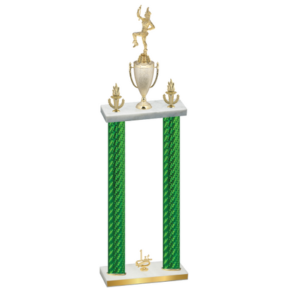Double Green Carbon Fiber First Place Majorette Trophy