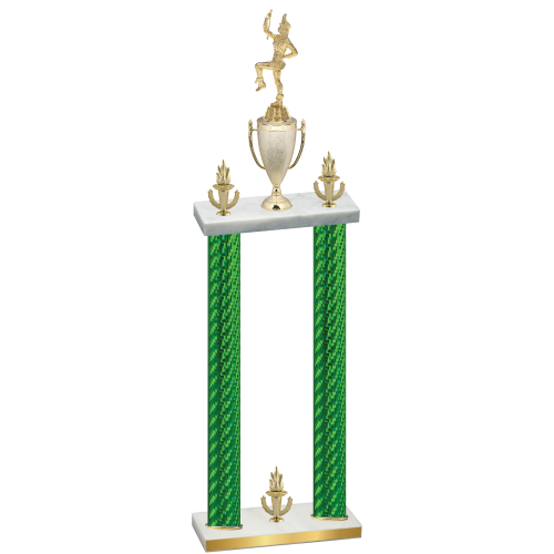 Double Green Carbon Fiber Victory Majorette Trophy
