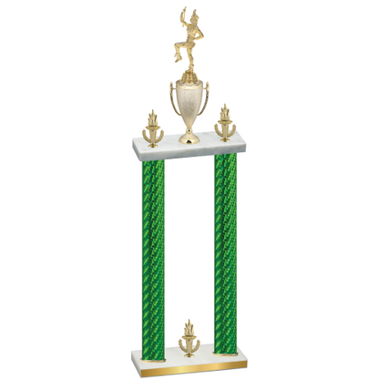 Double Green Carbon Fiber Victory Majorette Trophy