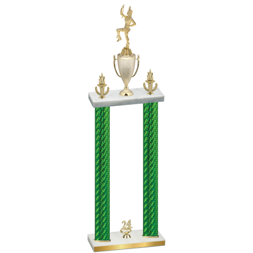 Double Green Carbon Fiber Year Majorette Trophy