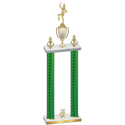 Double Green Carbon Fiber Year Majorette Trophy