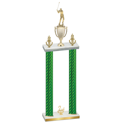 Double Green Carbon Fiber Second Place Golf Trophy