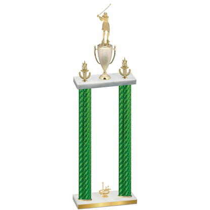 Double Green Carbon Fiber First Place Golf Trophy