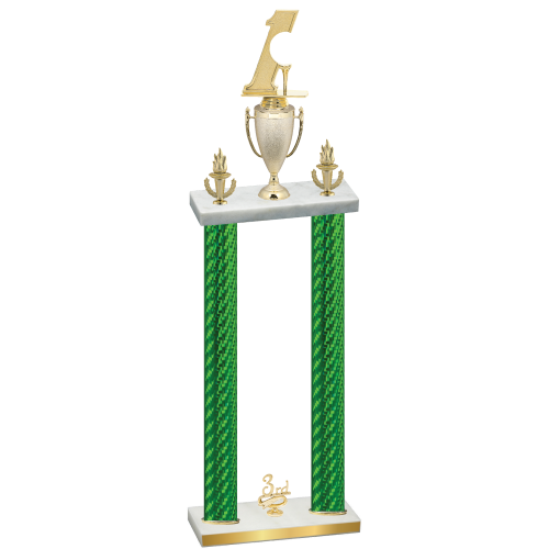 Double Green Carbon Fiber Third Place Golf Trophy