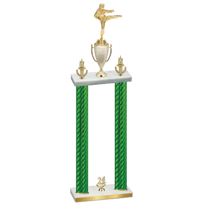 Double Green Carbon Fiber Year Karate Trophy