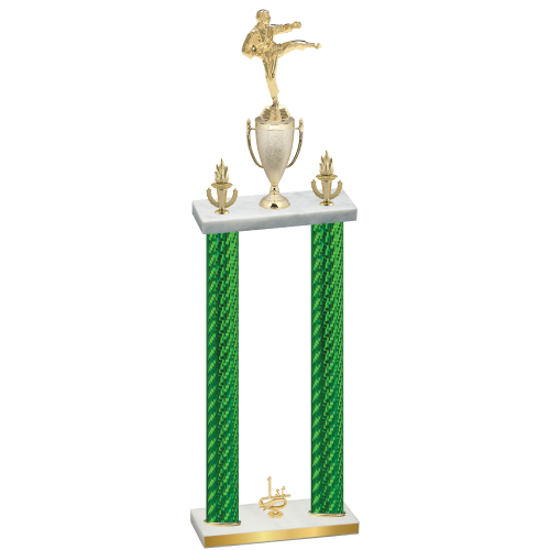 Double Green Carbon Fiber First Place Karate Trophy