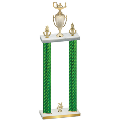 Double Green Carbon Fiber Year Academics Trophy