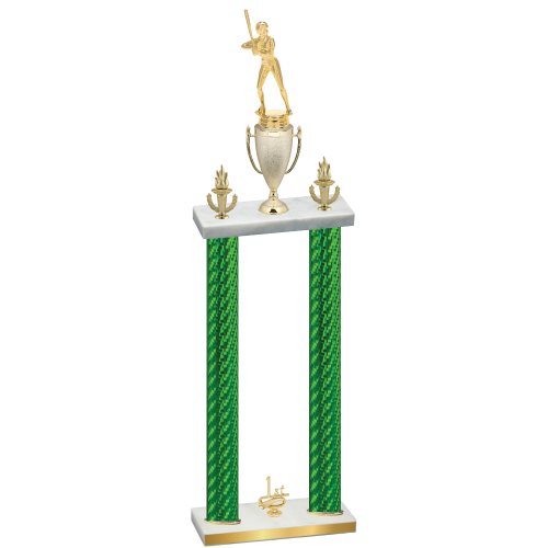 Double Green Carbon Fiber First Place Softball Trophy