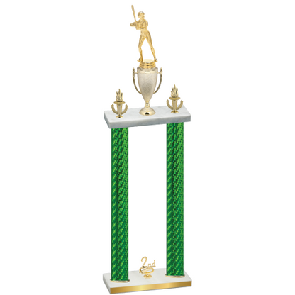 Double Green Carbon Fiber Second Place Softball Trophy