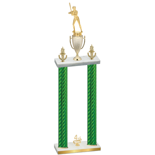 Double Green Carbon Fiber Fourth Place Softball Trophy