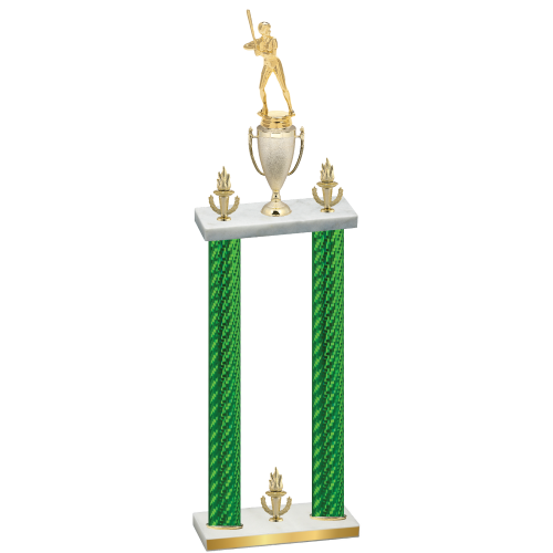 Double Green Carbon Fiber Victory Softball Trophy