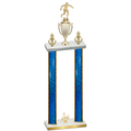 Double Blue Glacier Third Place Soccer Trophy