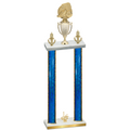 Double Blue Glacier First Place Soccer Trophy