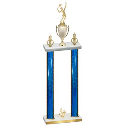Double Blue Glacier Fourth Place Tennis Trophy