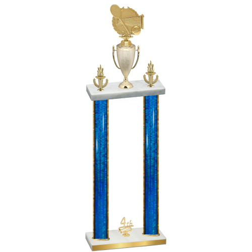 Double Blue Glacier Fourth Place Tennis Trophy