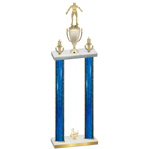 Double Blue Glacier Third Place Wrestling Trophy