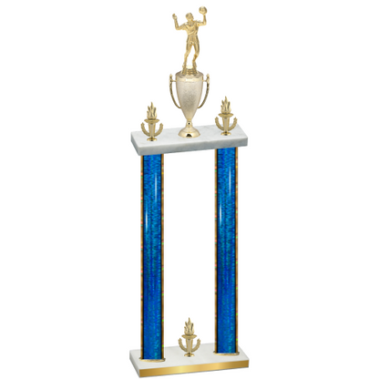 Double Blue Glacier Victory Volleyball Trophy